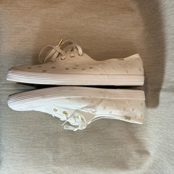 KEDS + KATE SPADE Sz 10 Bridal Lace  Up Embroidered Polka Dots Sneakers NEW - Picture 6 of 10